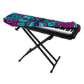 Ethnic Teal Bohemian Pattern Print Piano Keyboard Cover