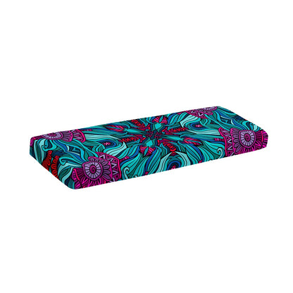 Ethnic Teal Bohemian Pattern Print Piano Keyboard Cover
