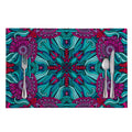 Ethnic Teal Bohemian Pattern Print Placemat
