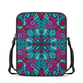 Ethnic Teal Bohemian Pattern Print Rectangular Crossbody Bag