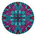 Ethnic Teal Bohemian Pattern Print Round Blanket