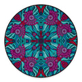 Ethnic Teal Bohemian Pattern Print Round Floor Mat