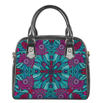 Ethnic Teal Bohemian Pattern Print Shoulder Handbag
