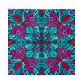 Ethnic Teal Bohemian Pattern Print Silk Bandana