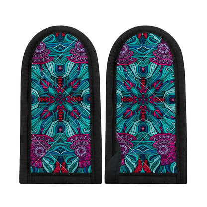 Ethnic Teal Bohemian Pattern Print Skillet Handle Cover