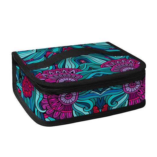 Ethnic Teal Bohemian Pattern Print Small Lunch Bag