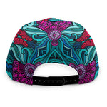 Ethnic Teal Bohemian Pattern Print Snapback Cap