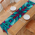Ethnic Teal Bohemian Pattern Print Table Runner