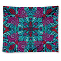 Ethnic Teal Bohemian Pattern Print Tapestry