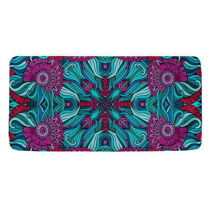 Ethnic Teal Bohemian Pattern Print Towel