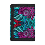 Ethnic Teal Bohemian Pattern Print Trifold Wallet