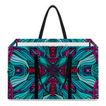 Ethnic Teal Bohemian Pattern Print Utility Tote Bag