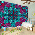 Ethnic Teal Bohemian Pattern Print Wall Sticker