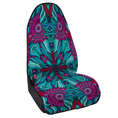 Ethnic Teal Bohemian Pattern Print Waterproof Car Seat Cover