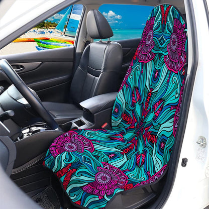 Ethnic Teal Bohemian Pattern Print Waterproof Car Seat Cover