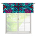 Ethnic Teal Bohemian Pattern Print Window Valance