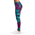 Ethnic Teal Bohemian Pattern Print Women's Leggings