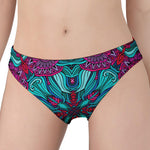 Ethnic Teal Bohemian Pattern Print Women's Panties