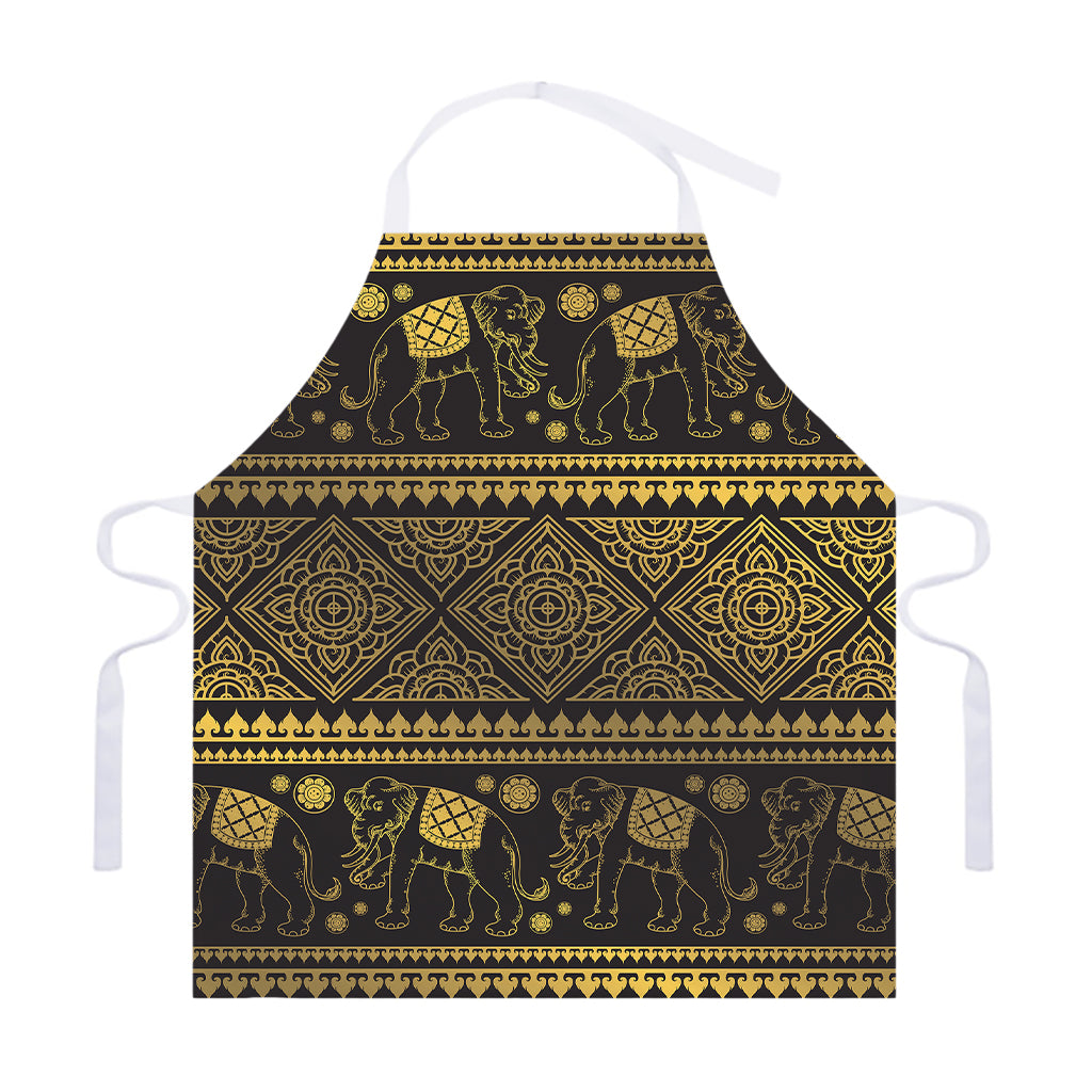 Ethnic Thai Elephant Pattern Print Adjustable Apron