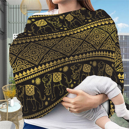 Ethnic Thai Elephant Pattern Print Baby Seat Cover