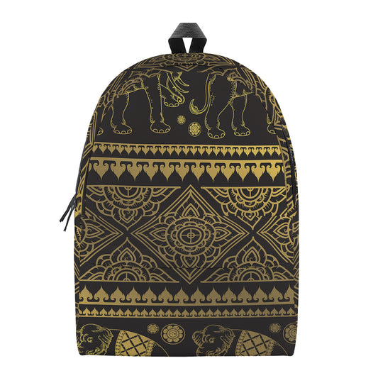 Ethnic Thai Elephant Pattern Print Backpack