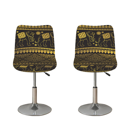 Ethnic Thai Elephant Pattern Print Bar Stool Covers