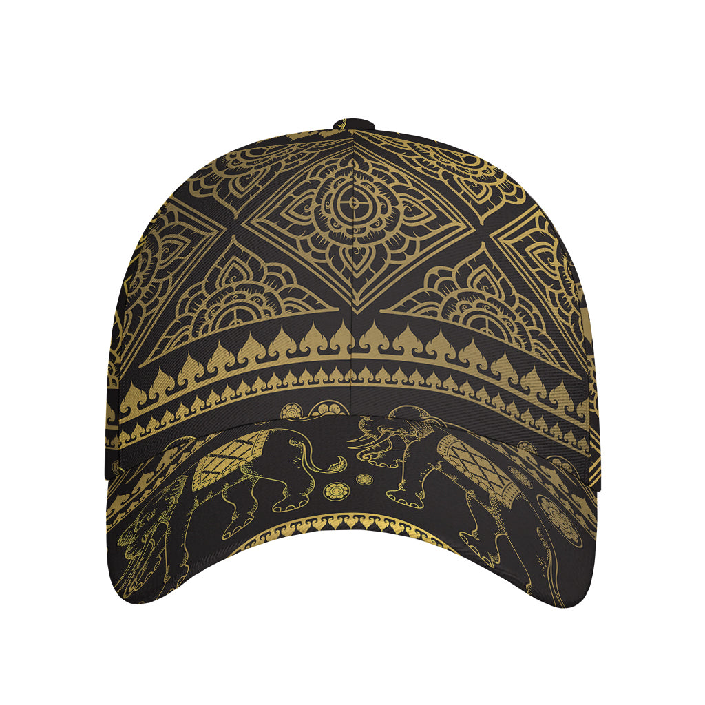 Ethnic Thai Elephant Pattern Print Baseball Cap