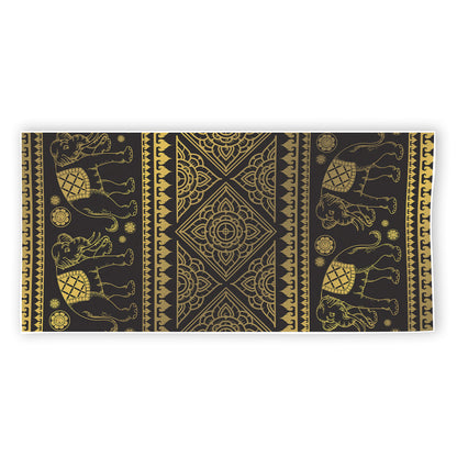 Ethnic Thai Elephant Pattern Print Beach Towel