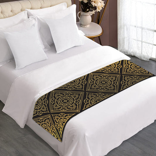 Ethnic Thai Elephant Pattern Print Bed Runner