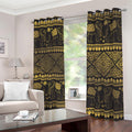 Ethnic Thai Elephant Pattern Print Dimout Grommet Curtains