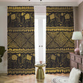 Ethnic Thai Elephant Pattern Print Dimout Pencil Pleat Curtains