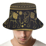 Ethnic Thai Elephant Pattern Print Bucket Hat