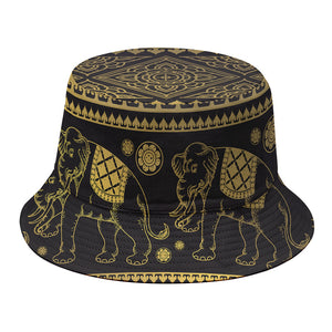 Ethnic Thai Elephant Pattern Print Bucket Hat