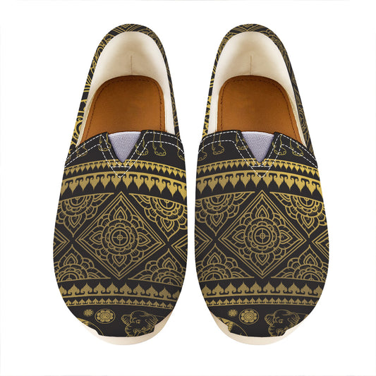 Ethnic Thai Elephant Pattern Print Casual Shoes