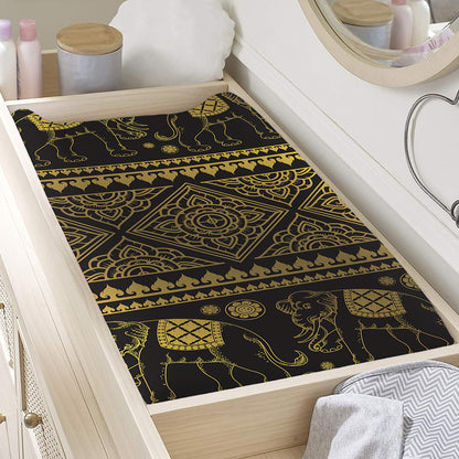 Ethnic Thai Elephant Pattern Print Changing Pad Cover
