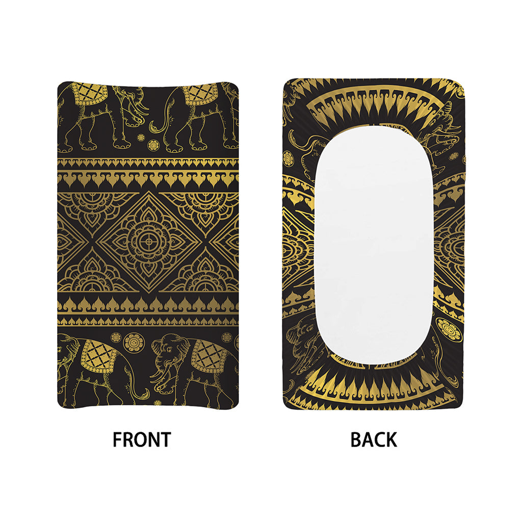 Ethnic Thai Elephant Pattern Print Changing Pad Cover