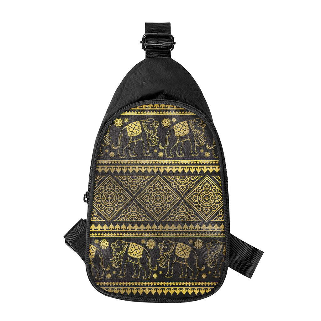 Ethnic Thai Elephant Pattern Print Chest Bag