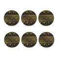 Ethnic Thai Elephant Pattern Print Coaster Set