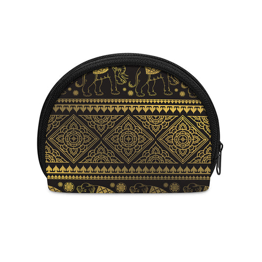 Ethnic Thai Elephant Pattern Print Coin Purse