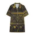 Ethnic Thai Elephant Pattern Print Cotton Hawaiian Shirt