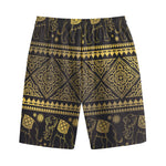 Ethnic Thai Elephant Pattern Print Cotton Shorts
