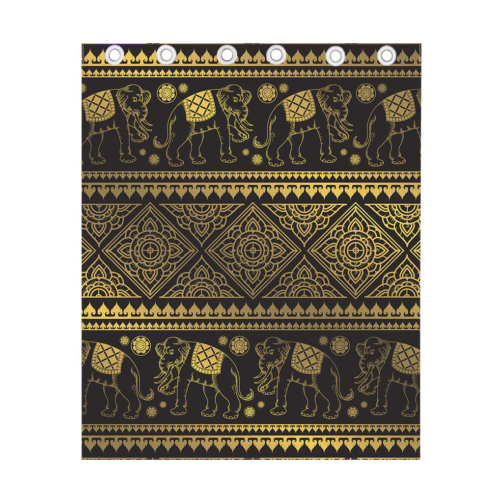 Ethnic Thai Elephant Pattern Print Curtain