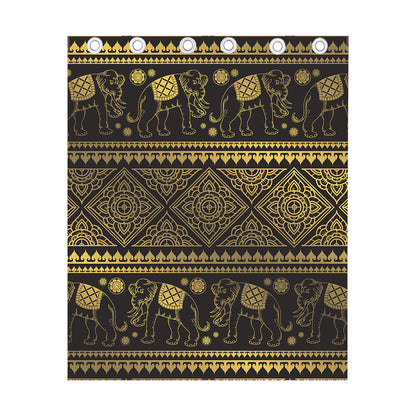 Ethnic Thai Elephant Pattern Print Curtain
