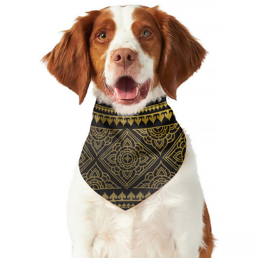 Ethnic Thai Elephant Pattern Print Dog Bandana