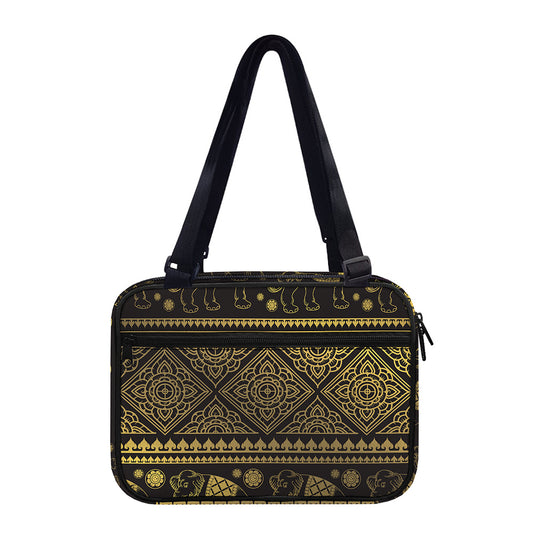 Ethnic Thai Elephant Pattern Print Double Strap Bible Bag