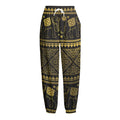 Ethnic Thai Elephant Pattern Print Fleece Lined Knit Pants