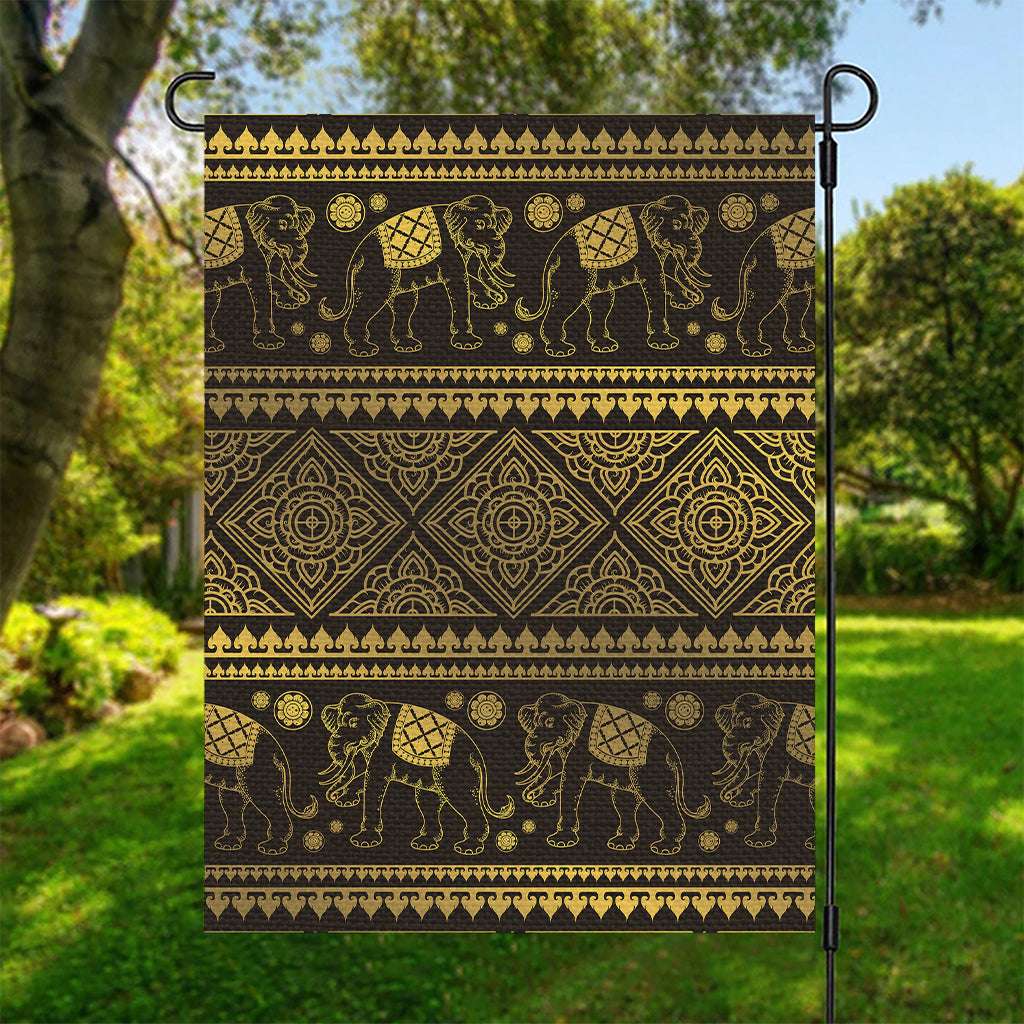 Ethnic Thai Elephant Pattern Print Garden Flag