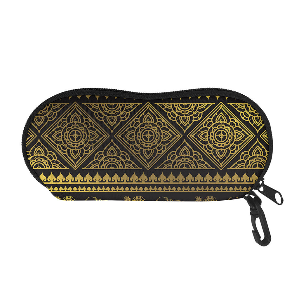 Ethnic Thai Elephant Pattern Print Glasses Case