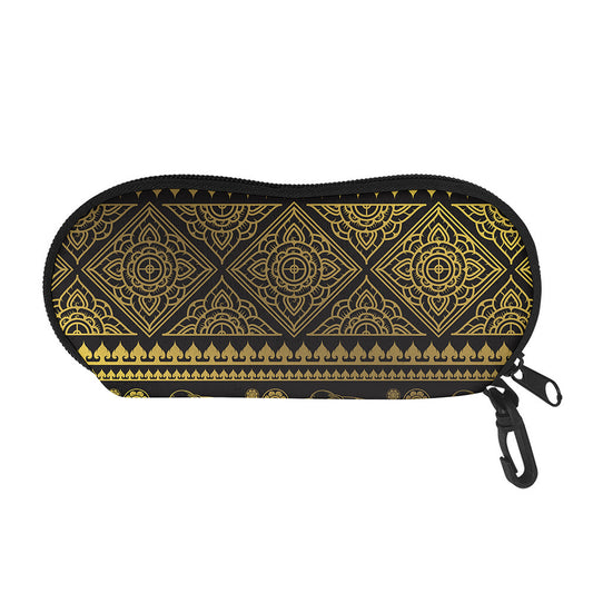 Ethnic Thai Elephant Pattern Print Glasses Case