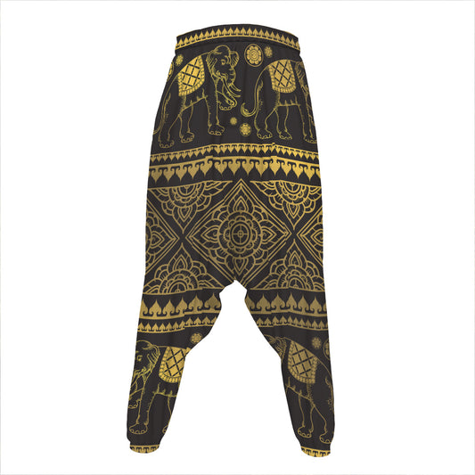 Ethnic Thai Elephant Pattern Print Hammer Pants